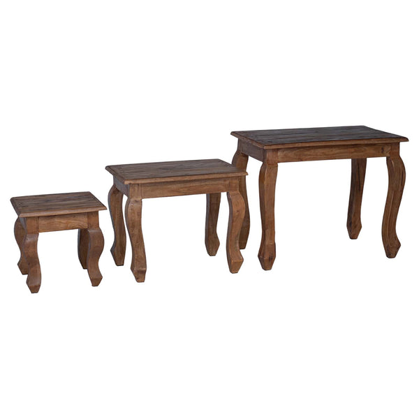 Nesttisch 3er Set Braun Mahagoni