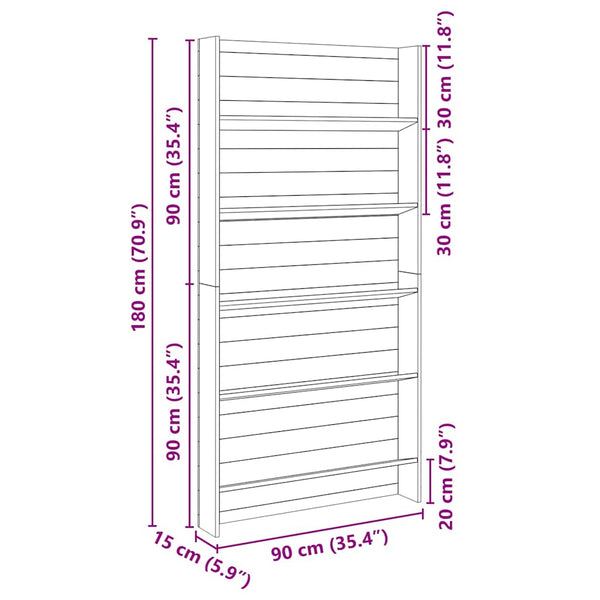 Pflanzenregal Braun Kiefernholz 90x180cm
