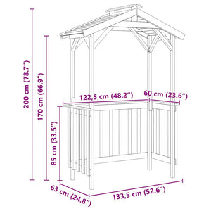 Grillhütte aus imprägniertem Kiefernholz