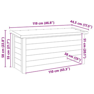 Aufbewahrungsbox mit Stauraum, Natur, 119cm