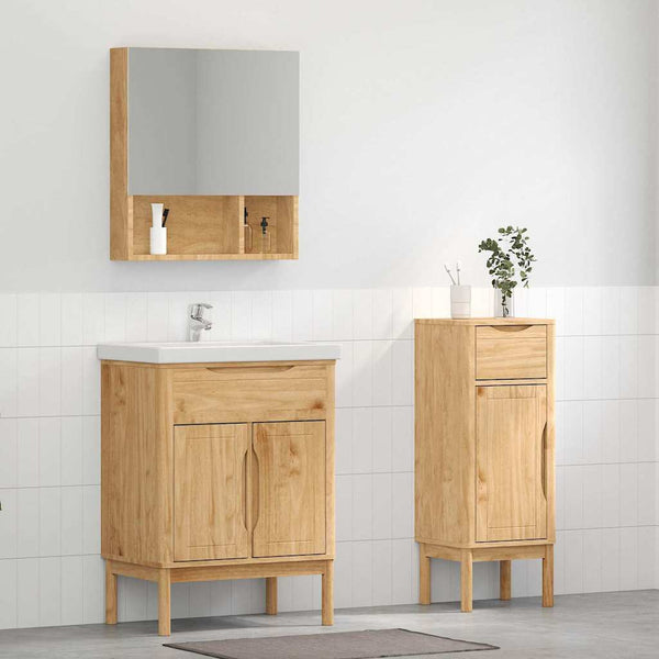 Badezimmermöbel Set FLORO 2tlg. Kiefer Massivholz Braun