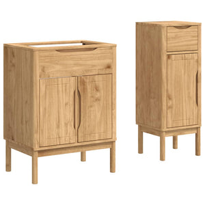 Badezimmermöbel Set FLORO 2tlg. Kiefer Massivholz Braun