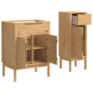 Badezimmermöbel Set FLORO 2tlg. Kiefer Massivholz Braun
