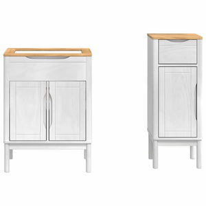 Weißes Badezimmermöbel-Set FLORO, 2-teilig