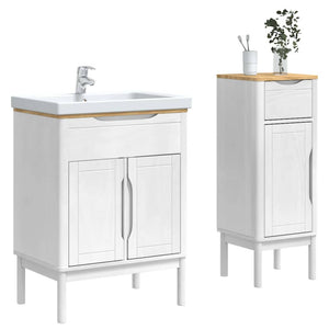 Weißes Badezimmermöbel-Set FLORO, 2-teilig