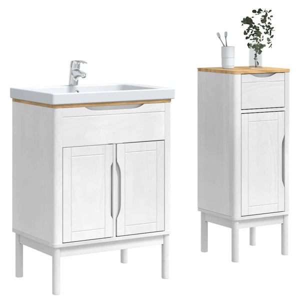 Weißes Badezimmermöbel-Set FLORO, 2-teilig