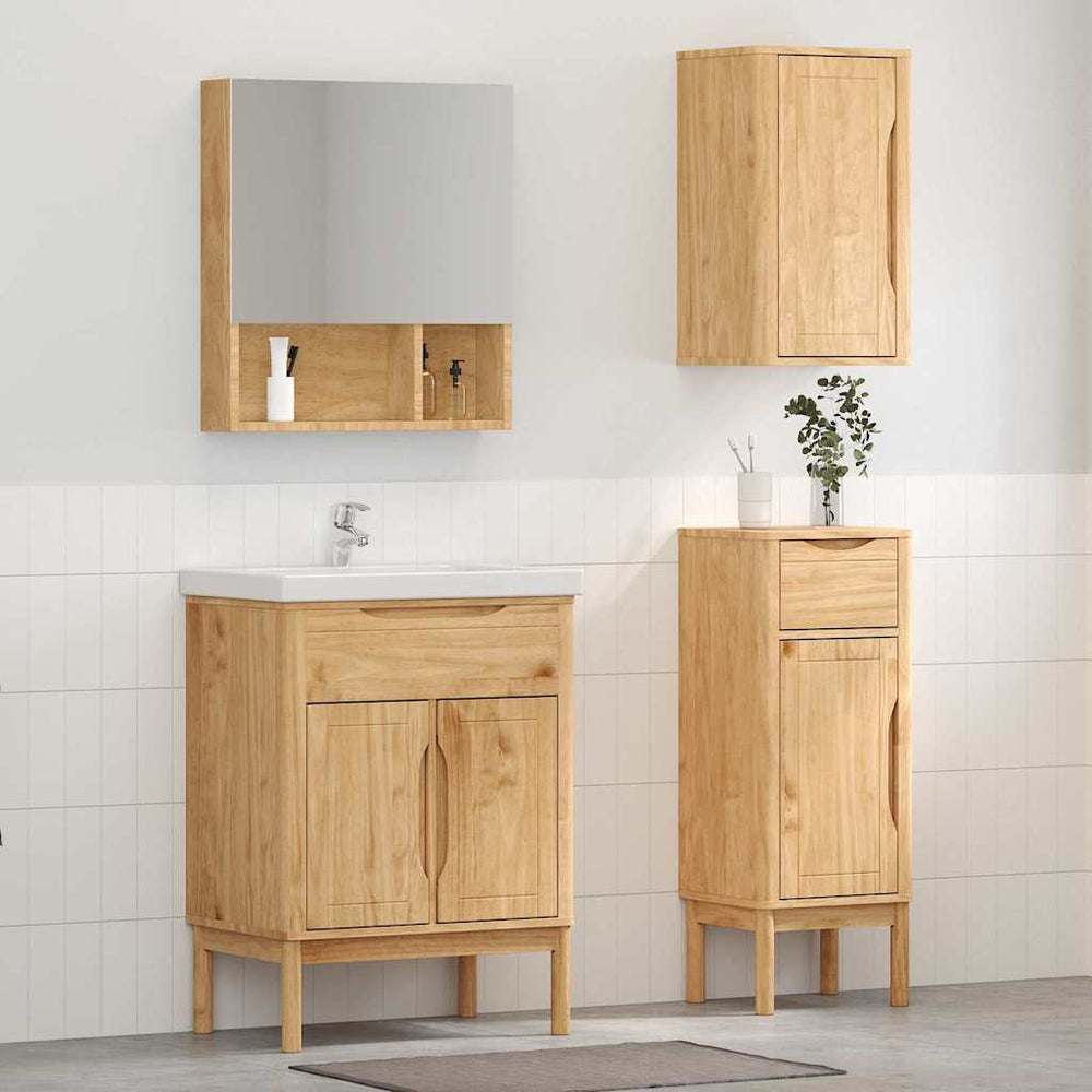 Badezimmermöbel Set FLORO Kiefer Massivholz Braun
