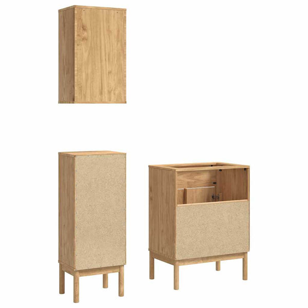 Badezimmermöbel Set FLORO Kiefer Massivholz Braun