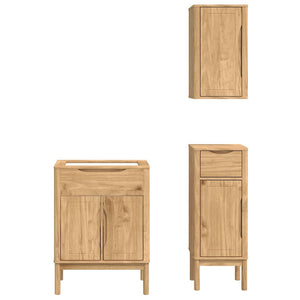Badezimmermöbel Set FLORO Kiefer Massivholz Braun