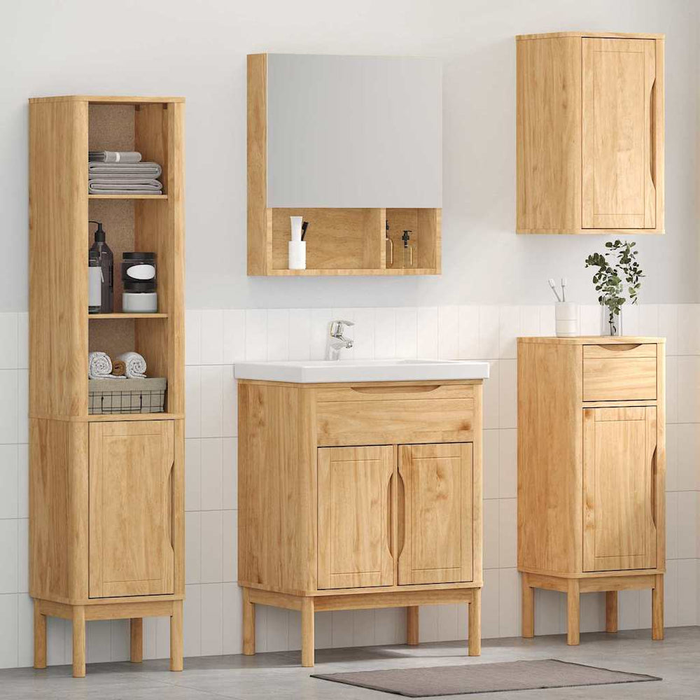 Badezimmermöbel Set FLORO 4-teilig Kiefer Braun