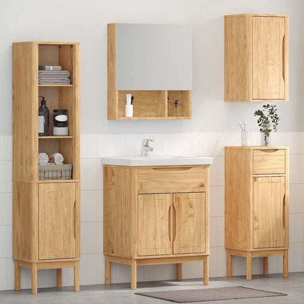 Badezimmermöbel Set FLORO 4-teilig Kiefer Braun