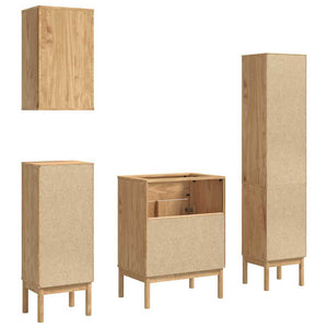 Badezimmermöbel Set FLORO 4-teilig Kiefer Braun