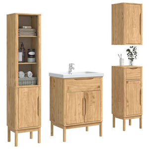 Badezimmermöbel Set FLORO 4-teilig Kiefer Braun