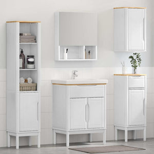 Badezimmermöbel Set Weiß Kiefer 4-teilig
