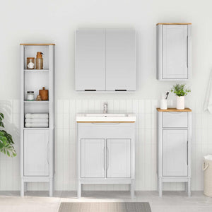 Badezimmermöbel Set Weiß Kiefer 4-teilig