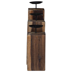 Kerzenhalter 3er Set Altholz Massivholz Natur