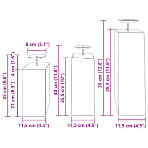 Kerzenhalter 3er Set Altholz Massivholz Natur