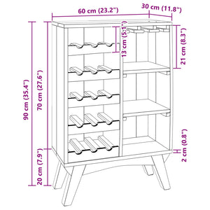 Upgecyceltes Holzregal, Braun, 60x30x90cm