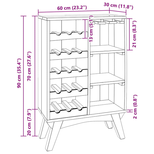 Upgecyceltes Holzregal, Braun, 60x30x90cm