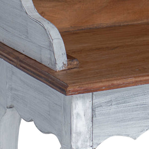 vidaXL Bureau marron et blanc 80 x 40 x 92 cm Bois de mahogany massif