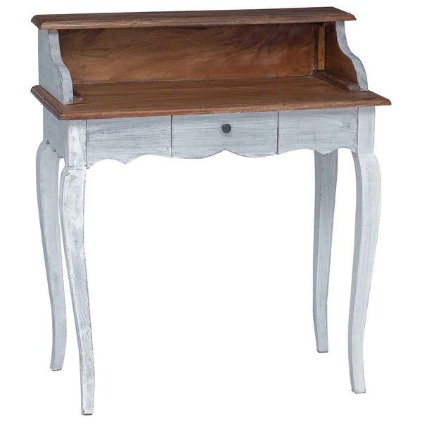 vidaXL Bureau marron et blanc 80 x 40 x 92 cm Bois de mahogany massif