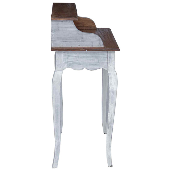 vidaXL Bureau marron et blanc 80 x 40 x 92 cm Bois de mahogany massif