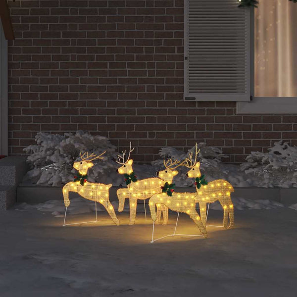 LED Rentiere Gold Stoff 4er Set