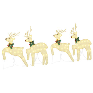 LED Rentiere Gold Stoff 4er Set