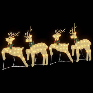 LED Rentiere Gold Stoff 4er Set