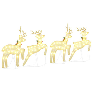 LED Rentiere Gold Stoff 4er Set