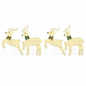 LED Rentiere Gold Stoff 4er Set