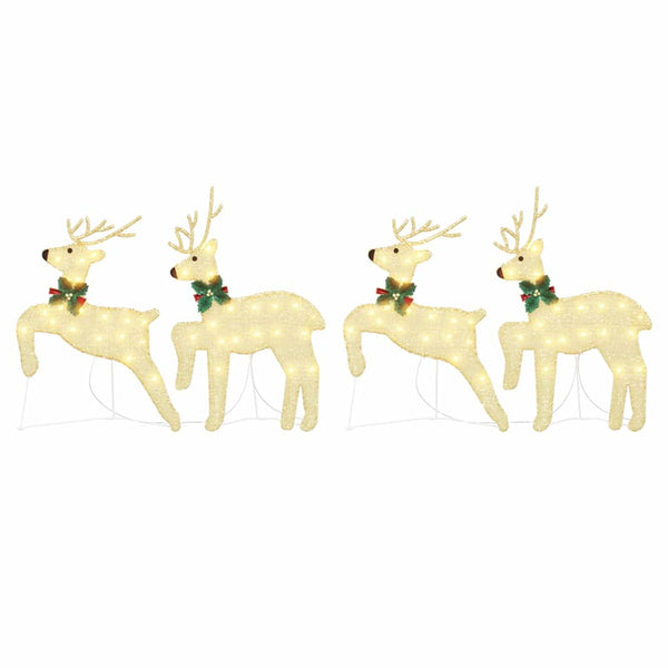 LED Rentiere Gold Stoff 4er Set