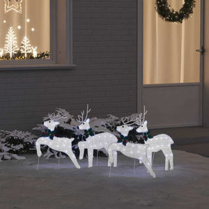LED Rentiere 4er Set Silber