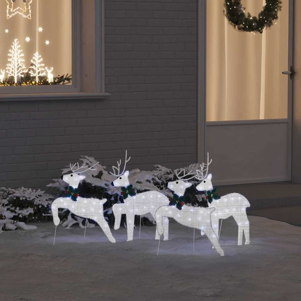 LED Rentiere 4er Set Silber