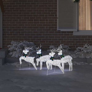 LED Rentiere 4er Set Silber