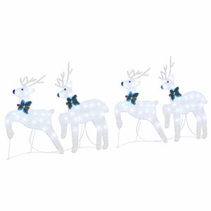 LED Rentiere 4er Set Silber