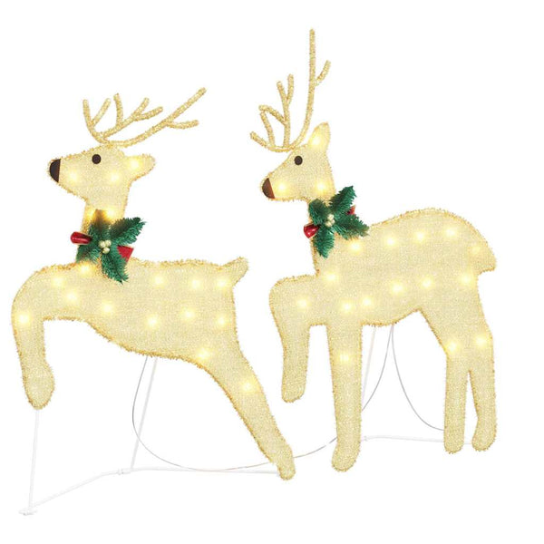 LED Rentiere Gold Stoff 6er Set