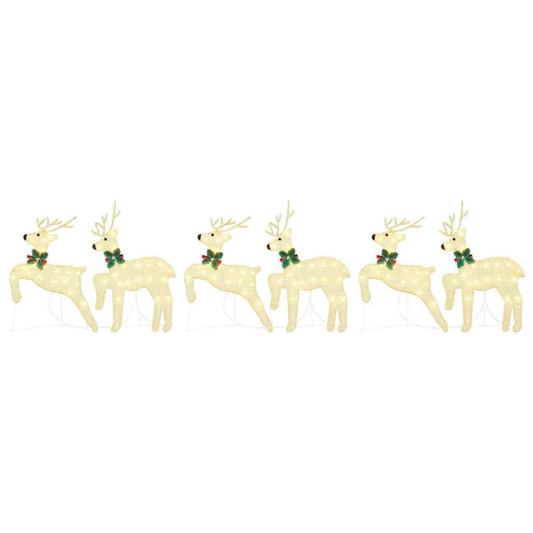 LED Rentiere Gold Stoff 6er Set