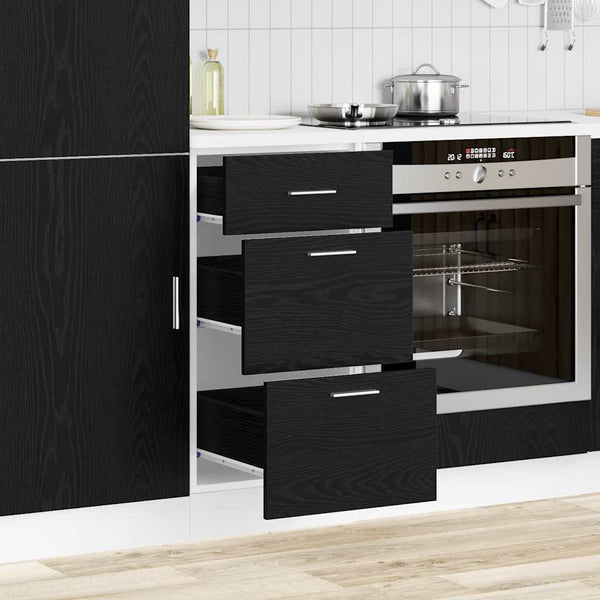 Küchenunterschrank Schwarz Eichen-Optik 40cm