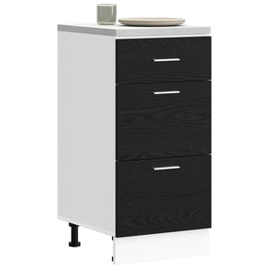 Küchenunterschrank Schwarz Eichen-Optik 40cm