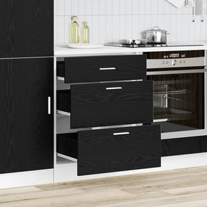 Küchenunterschrank Schwarz Eichenoptik 60 cm