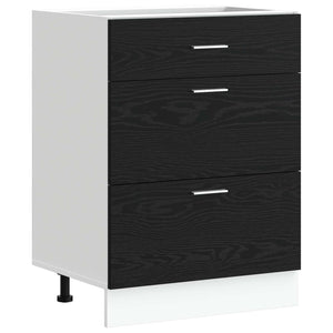 Küchenunterschrank Schwarz Eichenoptik 60 cm