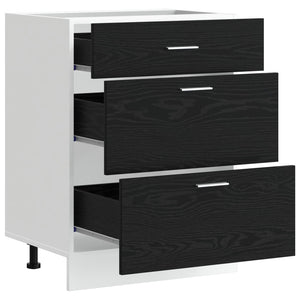 Küchenunterschrank Schwarz Eichenoptik 60 cm