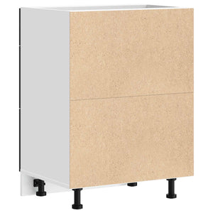 Küchenunterschrank Schwarz Eichenoptik 60 cm