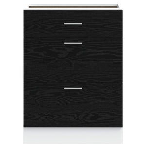 Küchenunterschrank Schwarz Eichenoptik 60 cm