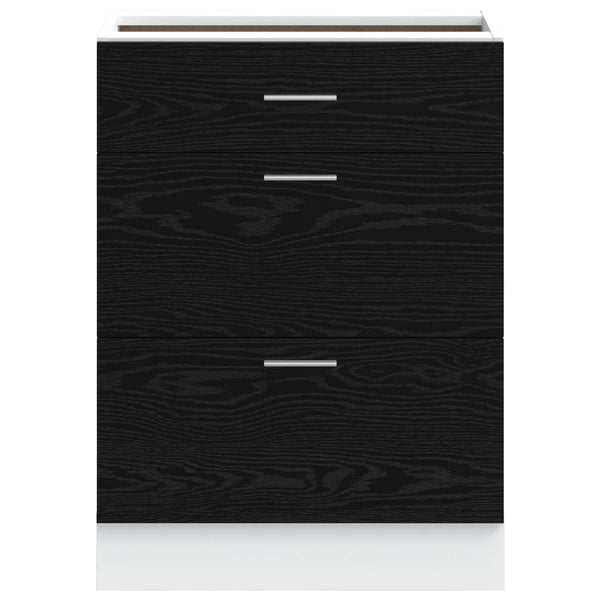 Küchenunterschrank Schwarz Eichenoptik 60 cm