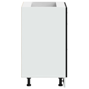 Küchenunterschrank Schwarz Eichenoptik 60 cm