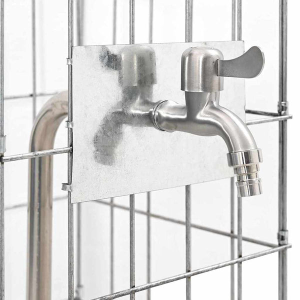 Gabionen Wasserhahn Edelstahl Silber