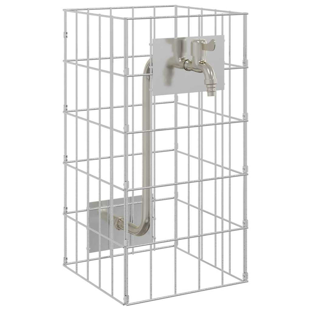 Gabionen Wasserhahn Edelstahl Silber