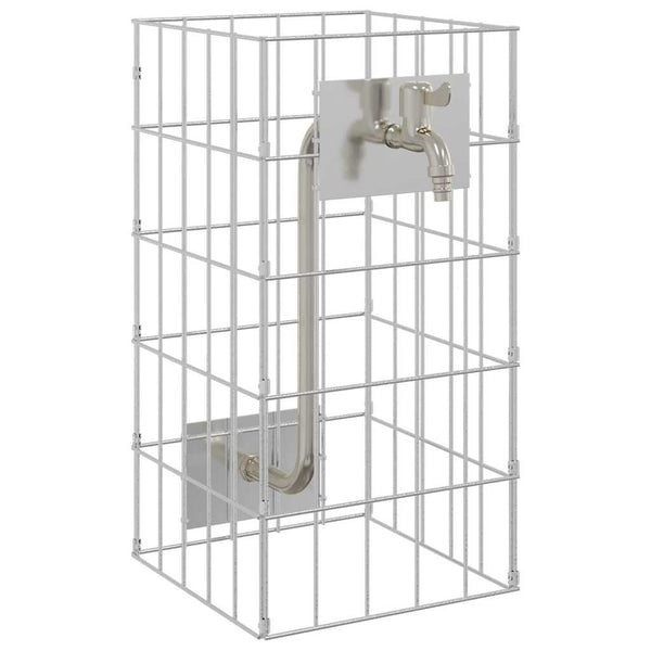 Gabionen Wasserhahn Edelstahl Silber